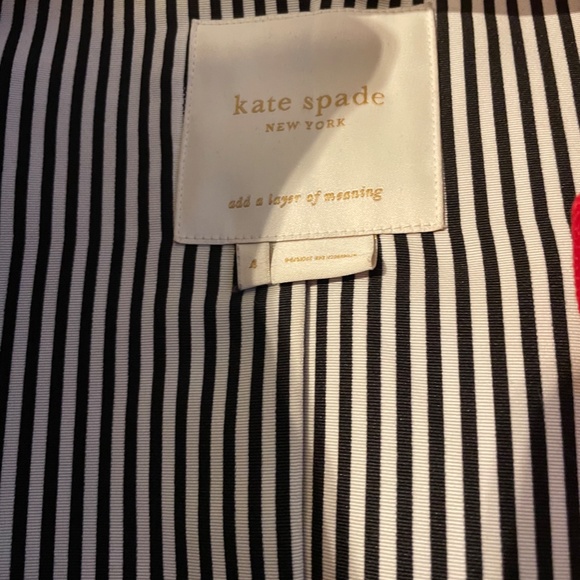 Kate Spade Red Ruffle Lined Coat - Picture 3 of 5